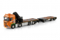 Preview: WSI Models 01-4957 HOLTROP VD VLIST SCANIA STREAMLINE HIGHLINE RIGED FLATBED TRUCK 8X2 TAG AXLE FLATBED TRAILER - 3 AXLE WITH PALFINGER PK 92002 SH