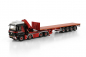 Preview: WSI Models 410320 MAMMOET MERCEDES-BENZ AROCS MP4 2.300MM COMPACT SPACE 8X4 FLAT BED TRAILER - 4 AXLE WITH PALFINGER PK 92002 SH | JIB