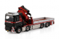 Preview: WSI Models 410323 MAMMOET MERCHANDISING VOLVO FH 5 SLEEPER CAB RIGED FLATBED TRUCK 8X2 TAG AXLE WITH PALFINGER PK 78002 SH + JIB
