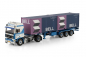 Preview: WSI Models 01-4824 TAALE TRANSPORT VOLVO F12 GLOBETROTTER 4X2 CLASSIC CONTAINER TRAILER - 3 AXLE + 2X 20FT CONTAINER
