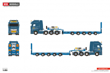 WSI Models 01-5449 AKKA FRAKT VOLVO FH5 GLOBETROTTER XL 8X4 MANOOVR - 5 AXLE
