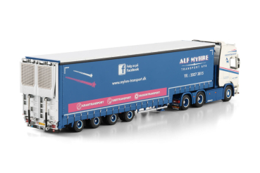 Preview: WSI Models 01-4933 Alf Myhre SCANIA R HIGHLINE CR20H 6X2 TAG AXLE SEMI WITH CURTAIN AND RAMPS - 4 AXLE