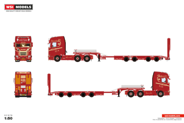 WSI Models 01-5303 ALFRED NIELSEN SCANIA S HIGHLINE CS20H 6X4 SEMI WHEEL WELL LOW LOADER - 4 AXLE