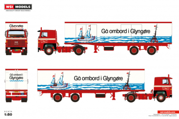 WSI Models 01-4889 ALFRED PEDERSEN SCANIA 0 SERIES 4X2 CLASSIC BOX TRAILER - 2 AXLE
