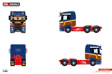 WSI Models 01-5011 ALLAN & JESPER SCANIA R NORMAL CR20N 6X2 TAG AXLE