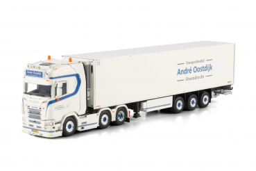 WSI Models 01-5017 ANDRÉ OOSTDIJK SCANIA S HIGHLINE CS20H 6X2 TWIN STEER REEFER TRAILER - 3 AXLE