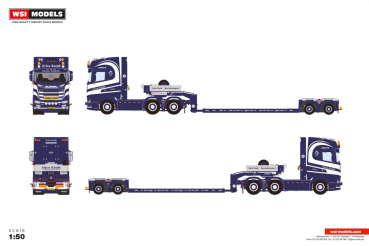 WSI Models 01-4898 ARJEN KANDT SCANIA S HIGHLINE CS20H 6X4 EURO PX LOW LOADER - 2 AXLE