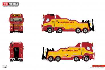 WSI Models 01-5006 ASSISTANCEKÅREN VOLVO FH5 GLOBETROTTER FALKOM 8X4