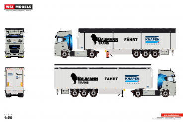 WSI Models 01-5139 BAUMANN TRANS MAN TGX GX 4X2 MOVING FLOOR TRAILER - 3 AXLE