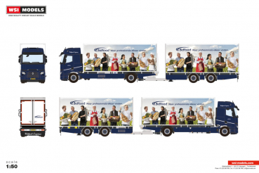 WSI Models 01-5283 BIDFOOD RENAULT TRUCKS T EVO RIGED REEFER TRUCK 4X2 RIGED REEFER DRAWBAR CENTRE-AXLED TRAILER - 2 AXLE