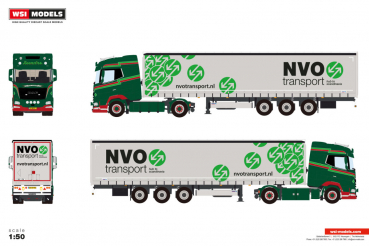 WSI Models 01-4868 BOONSTRA NUIS DAF XG 4X2 CURTAINSIDE TRAILER - 3 AXLE