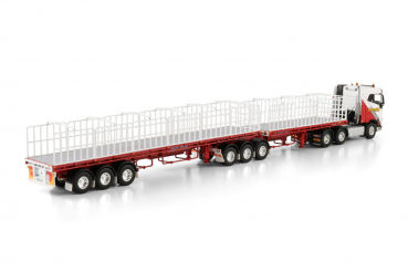 WSI Models 01-3910 BORGER CRANES VOLVO FH4 SLEEPER CAB 6X4 DOUBLE FLAT TOP - 3 AXLE