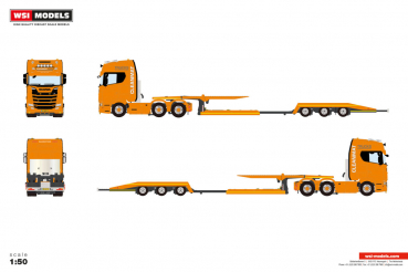 WSI Models 01-5325 CLEANMAT Trucks SCANIA S HIGHLINE CS20H 6X2 TWIN STEER TRUCK TRANSPORTER - 3 AXLE