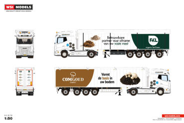 WSI Models 01-5575 COMGOED DAF XG+ MY25 4X2 MOVING FLOOR TRAILER - 4 AXLE