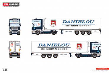 WSI Models 01-5383 DANIELOU SCANIA 4 SERIES TOPLINE 4X2 REEFER TRAILER - 3 AXLE