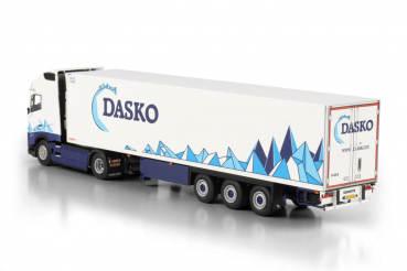Preview: WSI Models 01-4834 DASKO VOLVO FH AERO GLOBETROTTER XL 4X2 REEFER TRAILER - 3 AXLE