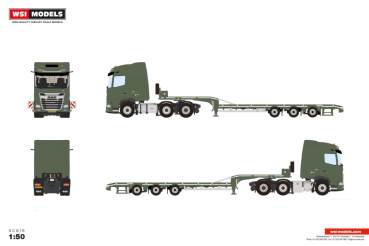 WSI Models 01-5486 DEFENSIE NL DAF XG 6X2 TWIN STEER SEMI LOW LOADER - 3 AXLE