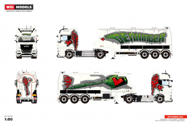 WSI Models 01-5181 DENKINGER MAN TGX GX 4X2 BULK TRAILER - 3 AXLE
