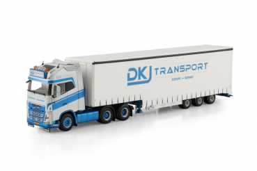 WSI Models 01-4555 DKJ Transport VOLVO FH4 GLOBETROTTER XL 6X2 TAG AXLE SEMI WITH CURTAIN - 3 AXLE