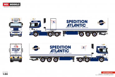 WSI Models 01-5338 ERIK R. LARSEN DAF 95XF SUPER SPACE CAB 6X2 TWIN STEER REEFER TRAILER - 3 AXLE