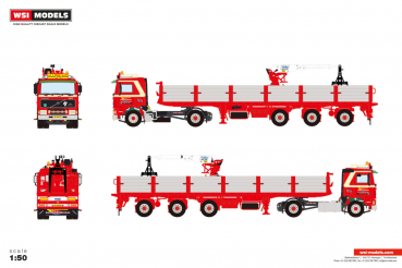WSI Models 01-5341 FA. J.V.'T KRUIS & ZN. VOLVO F12 4X2 BRICK TRAILER - 3 AXLE