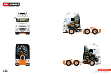 WSI Models 01-5602 FLORO VOLVO FH AERO GLOBETROTTER XXL 6X2 TWIN STEER