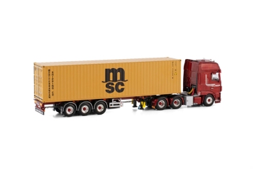 WSI Models 02-3275 FÜRST DAF XF SUPER SPACE CAB MY2017 6X2 TAG AXLE CONTAINER TRAILER - 3 AXLE + 40FT CONTAINER
