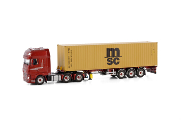 WSI Models 02-3275 FÜRST DAF XF SUPER SPACE CAB MY2017 6X2 TAG AXLE CONTAINER TRAILER - 3 AXLE + 40FT CONTAINER