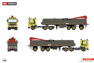 WSI Models 01-5340 HAUKES VOLVO F10 6X2 TAG AXLE CLASSIC BRICK TRAILER - 3 AXLE