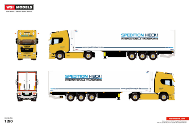 WSI Models 01-5562 HECK SCANIA R HIGHLINE CR20H 4X2 REEFER TRAILER - 3 AXLE