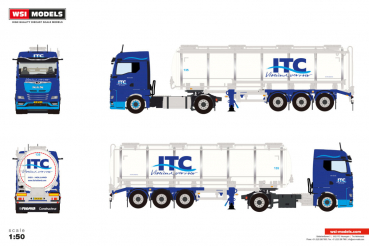 WSI Models 01-5302 ITC HOLLAND TRANSPORT MAN TGX GM 4X2 TANK TRAILER - 3 AXLE