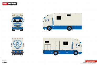 WSI Models 01-5354 J. DE VROEGE SCANIA 3 SERIES STREAMLINE RIGED BOX TRUCK 4X2