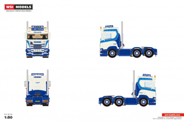 WSI Models 01-5235 J. DEN HARTOG SCANIA R NORMAL CR20N 6X2 TWIN STEER