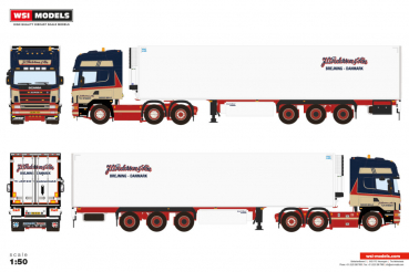 WSI Models 01-4806 J.O. PEDERSEN SCANIA 4 SERIES TOPLINE 6X2 TWIN STEER REEFER TRAILER - 3 AXLE