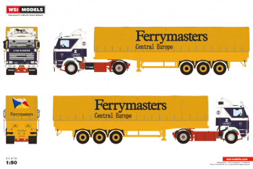 WSI Models 01-4946 J. VAN KLOOSTER SCANIA 2 SERIES 4X2 CLASSIC CURTAINSIDER TRAILER - 3 AXLE