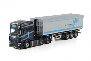 WSI Models 01-5034 JAN VOLMER TRANSPORT BV SCANIA R HIGHLINE CR20H 6X2 TAG AXLE TIPPER VOLUME TRAILER - 3 AXLE