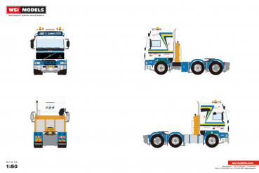 WSI Models 01-4846 JOH V/D ZAND VOLVO F16 GLOBETROTTER 6X2 TWIN STEER