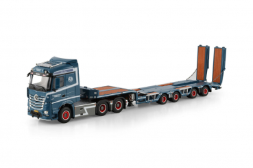WSI Models 01-4895 KAI ANDERSENS MERCEDES-BENZ ACTROS MP4 STREAM SPACE 6X4 SEMI WHEEL WELL LOW LOADER - 4 AXLE