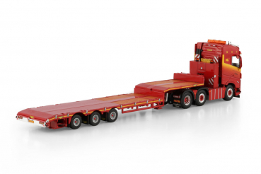 WSI Models 01-4628 Klaas Kuiper Transport VOLVO FH5 GLOBETROTTER 6X2 TWIN STEER SEMI LOW LOADER - 3 AXLE