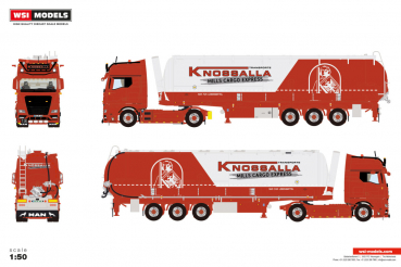 WSI Models 01-5111 KNOSSALLA MAN TGX GX 4X2 TIPPER BULK TRAILER - 3 AXLE