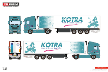 WSI Models 01-5616 KOTRA SCANIA R HIGHLINE CR20H 4X2 REEFER TRAILER - 3 AXLE