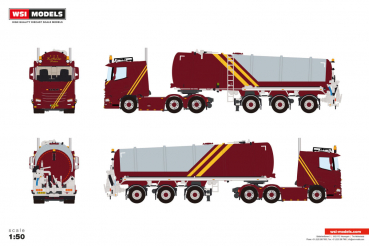WSI Models 01-5240 LOONBEDRIJF K. MULDER DAF XF SL MY25 6X2 TWIN STEER VACUUM TANK TRAILER - 3 AXLE