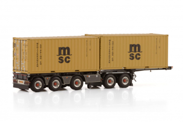 WSI Models 01-4382A M. DE GROOT TRANSPORT 2CONNECT COMBI TRAILER - 5 AXLE + 2X 20FT CONTAINER