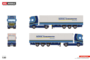 WSI Models 01-5558 MARCEL SCHEURWATER SCANIA S HIGHLINE CS20H 4X2 MOVING FLOOR TRAILER - 3 AXLE