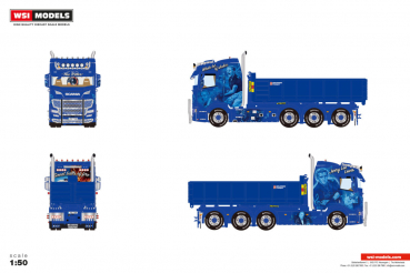 WSI Models 01-5260 Molander SCANIA R NORMAL CR20N RIGED TRUCK WITH HOOKLIFT SYSTEM 8X4 + 15M3 CONTAINER