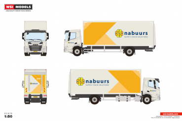 WSI Models 01-4286 NABUURS DAF XD DL WITH SIDE WINDOW RIGED BOX TRUCK 4X2