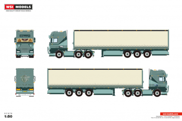 WSI Models 01-5075 NAGTEGAAL DAF XF95 SUPER SPACE CAB 6X2 TWIN STEER