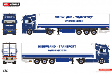 WSI Models 01-5063 NIEUWLAND MAN TGX GX 4X2 REEFER TRAILER - 3 AXLE