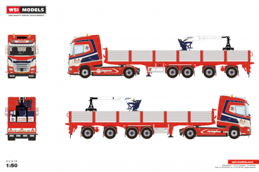 WSI Models 01-5062 P&A FONTEIJN DAF XG 4X2 BRICK TRAILER - 4 AXLE