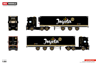 WSI Models 01-5472 P&M JANSEN - VAN OOIJEN CITRUS SCANIA R6 TOPLINE 6X2 TWIN STEER TRIDEC REEFER TRAILER - 3 AXLE